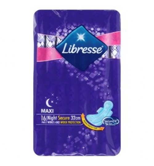 Libresse夜用和更安全厚装卫生巾32公分长 （有翼）